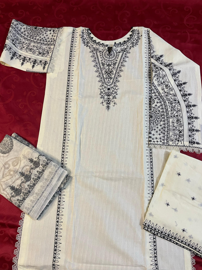 EMBROIDERED WOMEN STITCHED 3PC SUIT